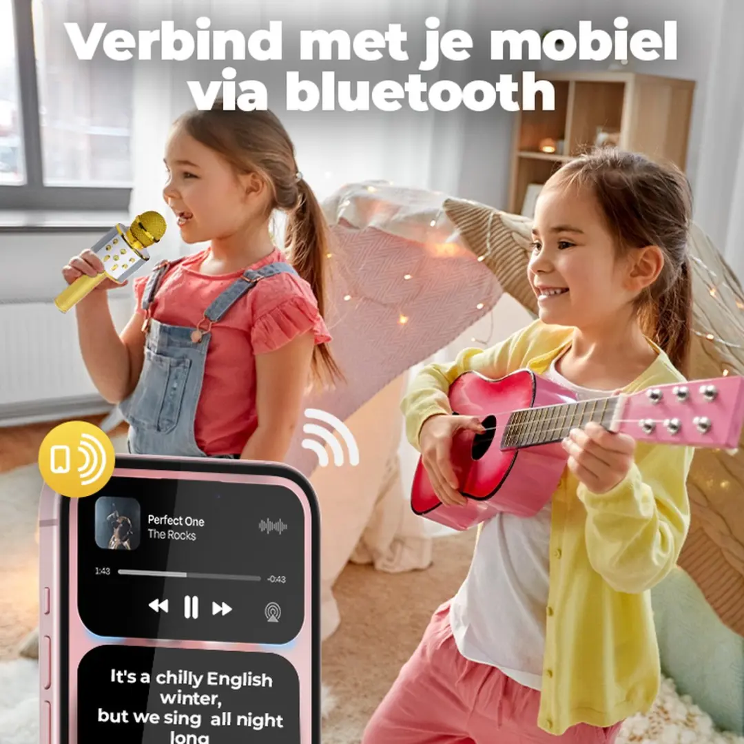 Denver KMS20 Karaoke Microfoon Bluetooth - Goud