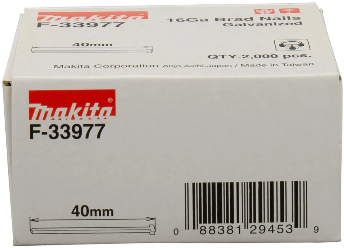 Makita F-33977 Bradspijkers 1,3x1,6x40mm Gegalvaniseerd - 2000 Stuks
