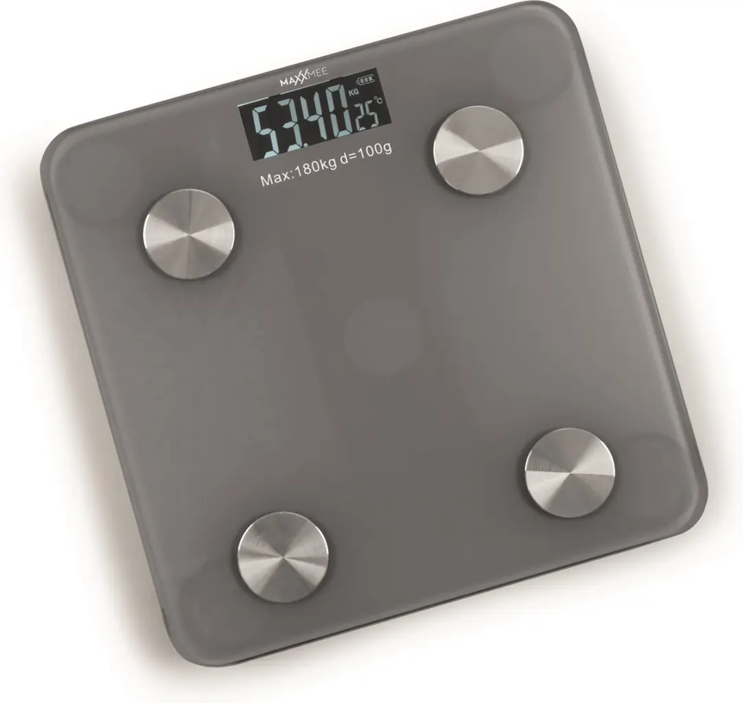 Maxxmee Personenweegschaal Bluetooth - 180kg - 8 Personen - Grijs