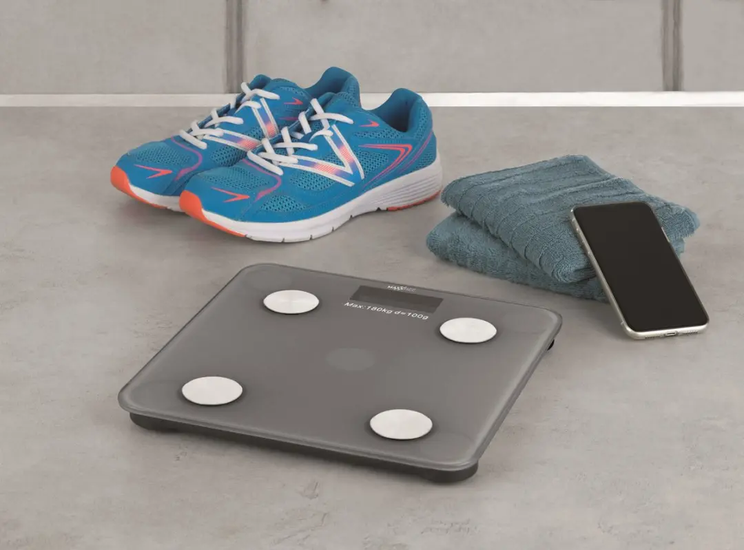 Maxxmee Personenweegschaal Bluetooth - 180kg - 8 Personen - Grijs