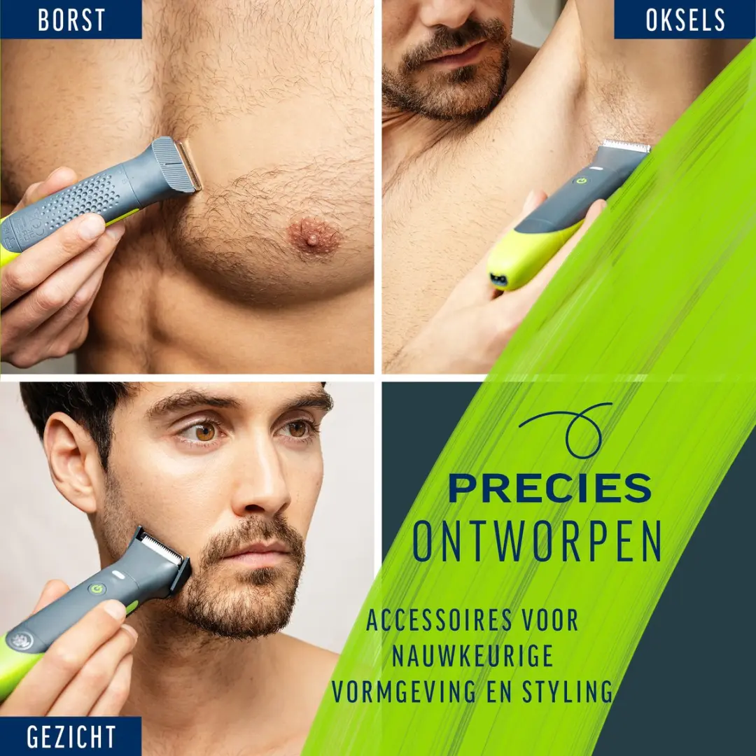 Veet Men Total Pro Trimmer - Grijs/ Groen - 1 Mes