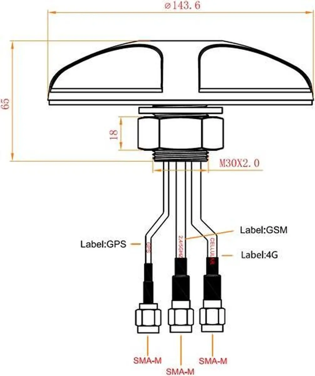 Delock Multiband LTE/UMTS/GSM GPS Antenne - 3x SMA M - Zwart