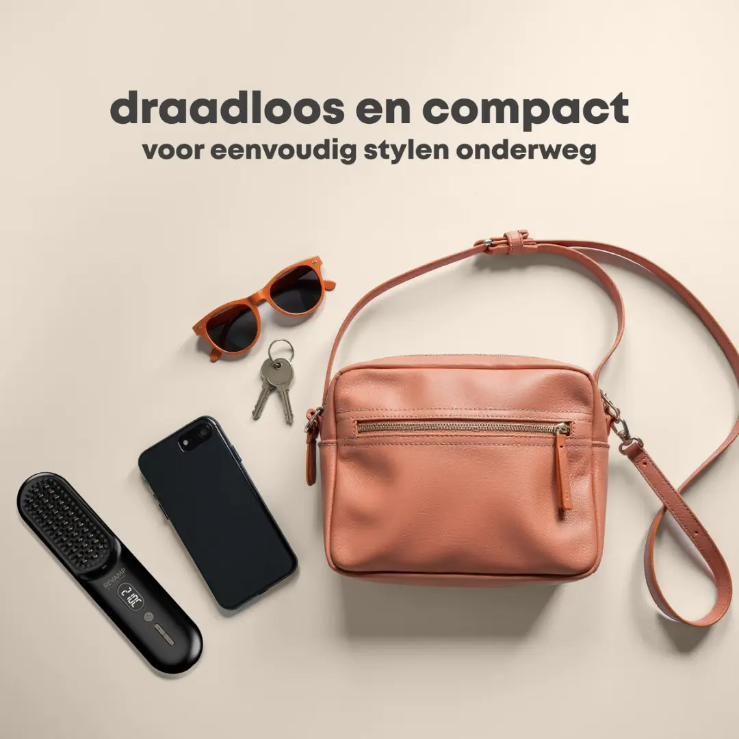 Revamp Straight and Go BR1950 Draadloze Keramische Warmteborstel - 130-210°C - USB-C - Zwart
