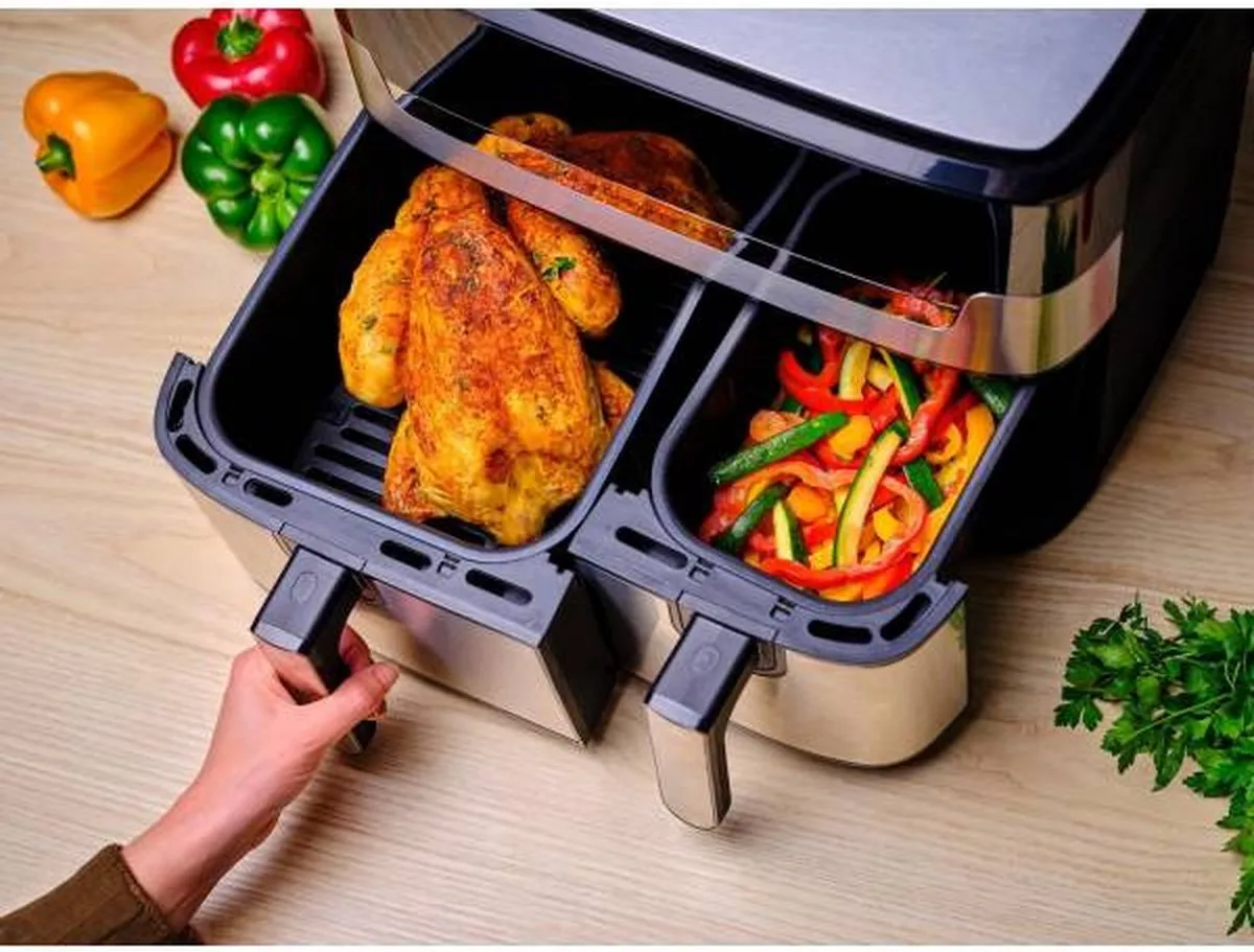 Moulinex Dual Easy Fry & Grill YY5233FB Airfryer 8L - 2450W - Grijs