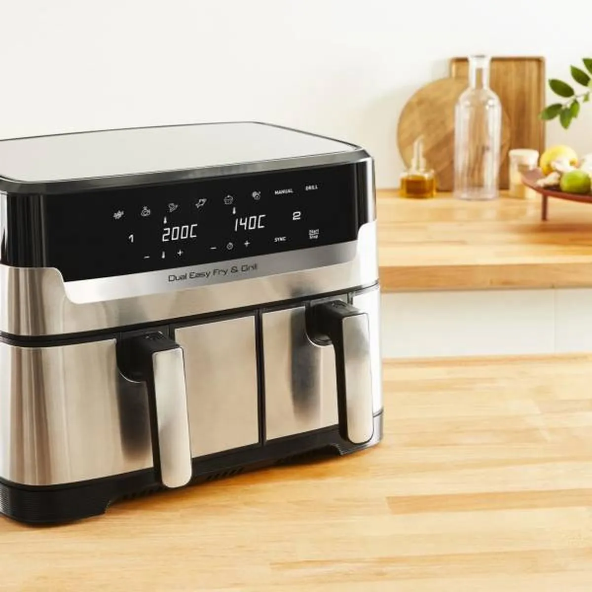 Moulinex Dual Easy Fry & Grill YY5233FB Airfryer 8L - 2450W - Grijs