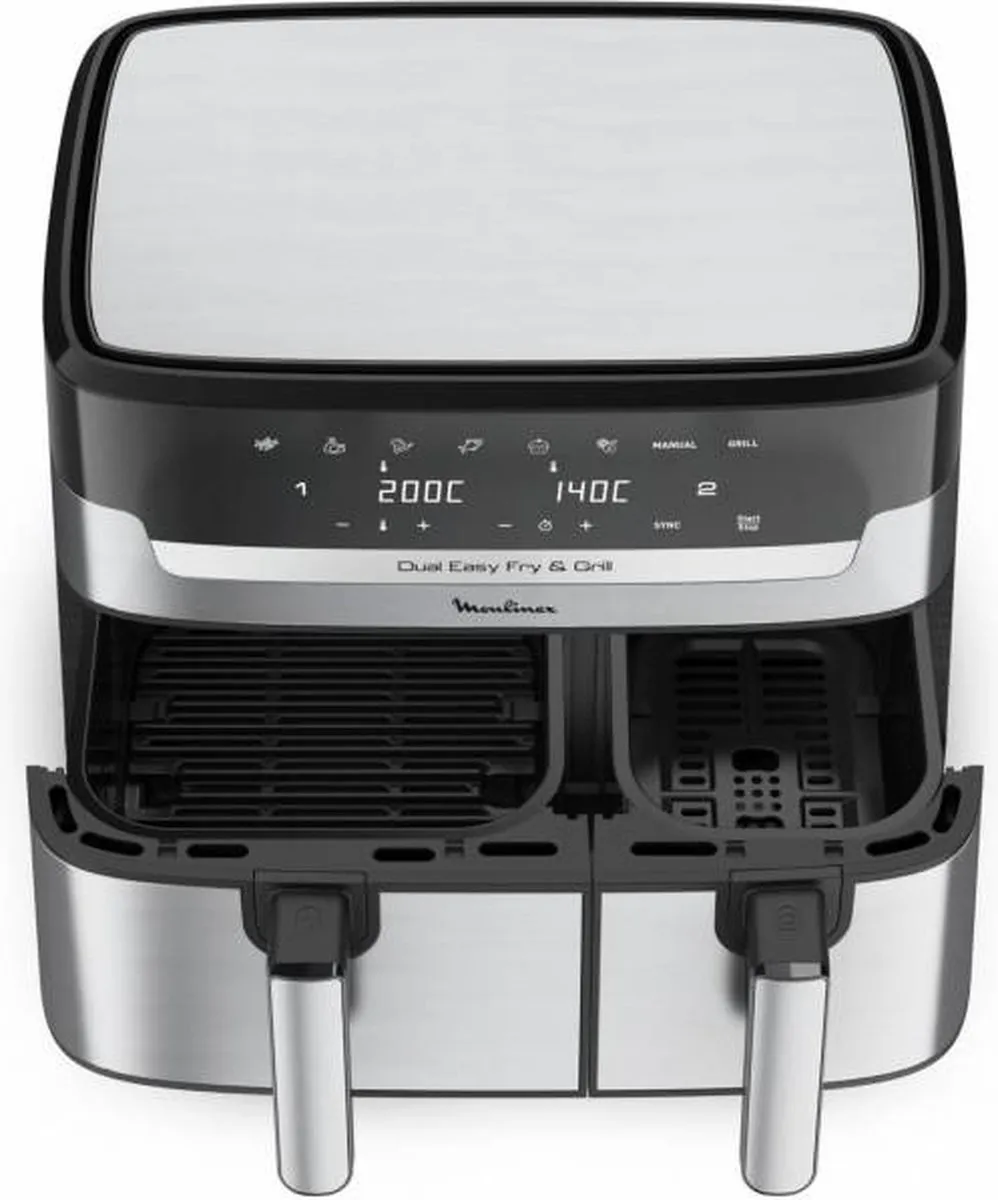 Moulinex Dual Easy Fry & Grill YY5233FB Airfryer 8L - 2450W - Grijs