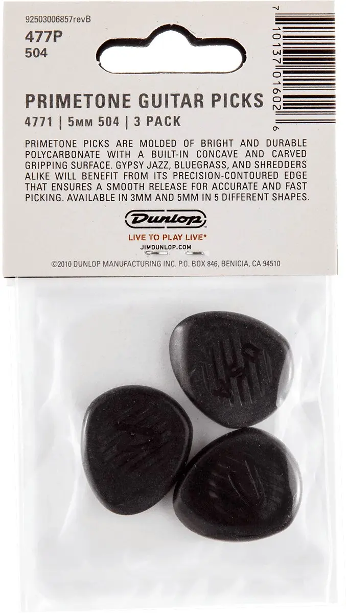 Dunlop Jim Dunlop Primetone 504 Plectrum - 5.00mm - 3 Stuks