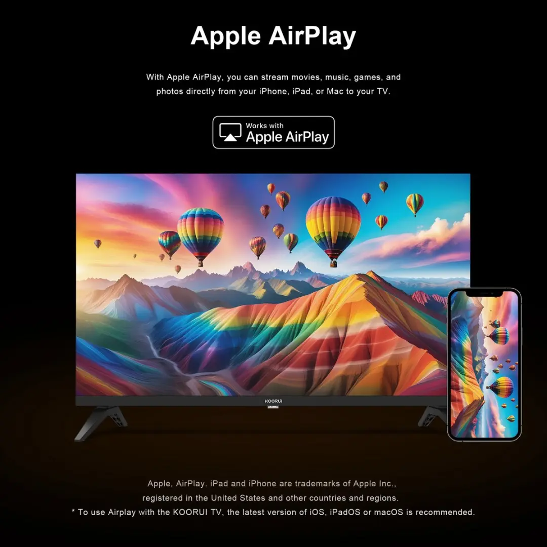 Koorui Tizen Smart TV 40 inch K40Q1F-T8M - Full HD - Zwart