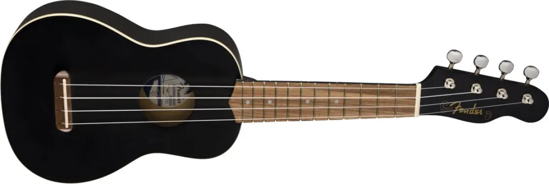Fender Venice Soprano Ukulele - 6 Snaren - Zwart