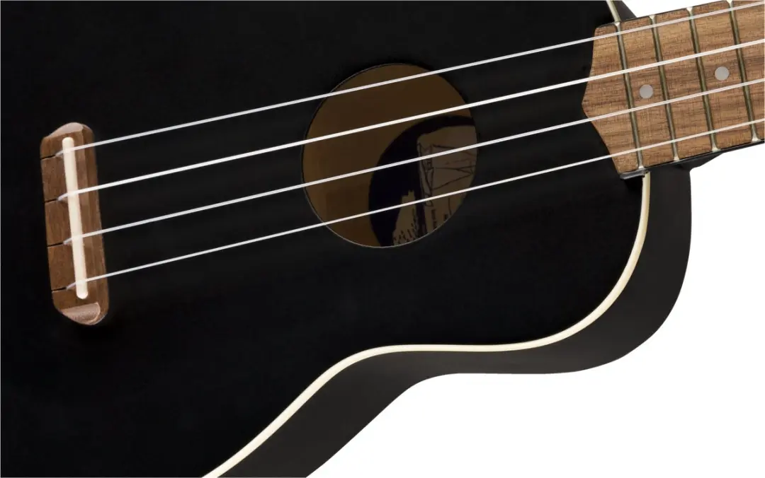Fender Venice Soprano Ukulele - 6 Snaren - Zwart