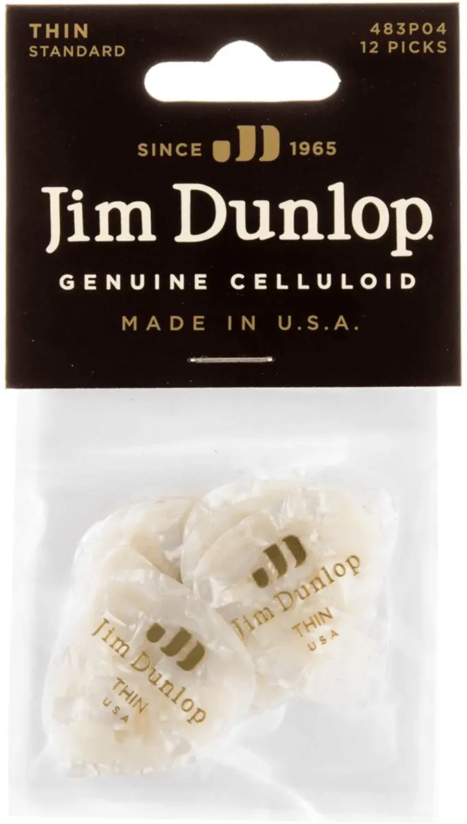 Dunlop Genuine Plektrum Pearl Wit 483 - 12 Stuks