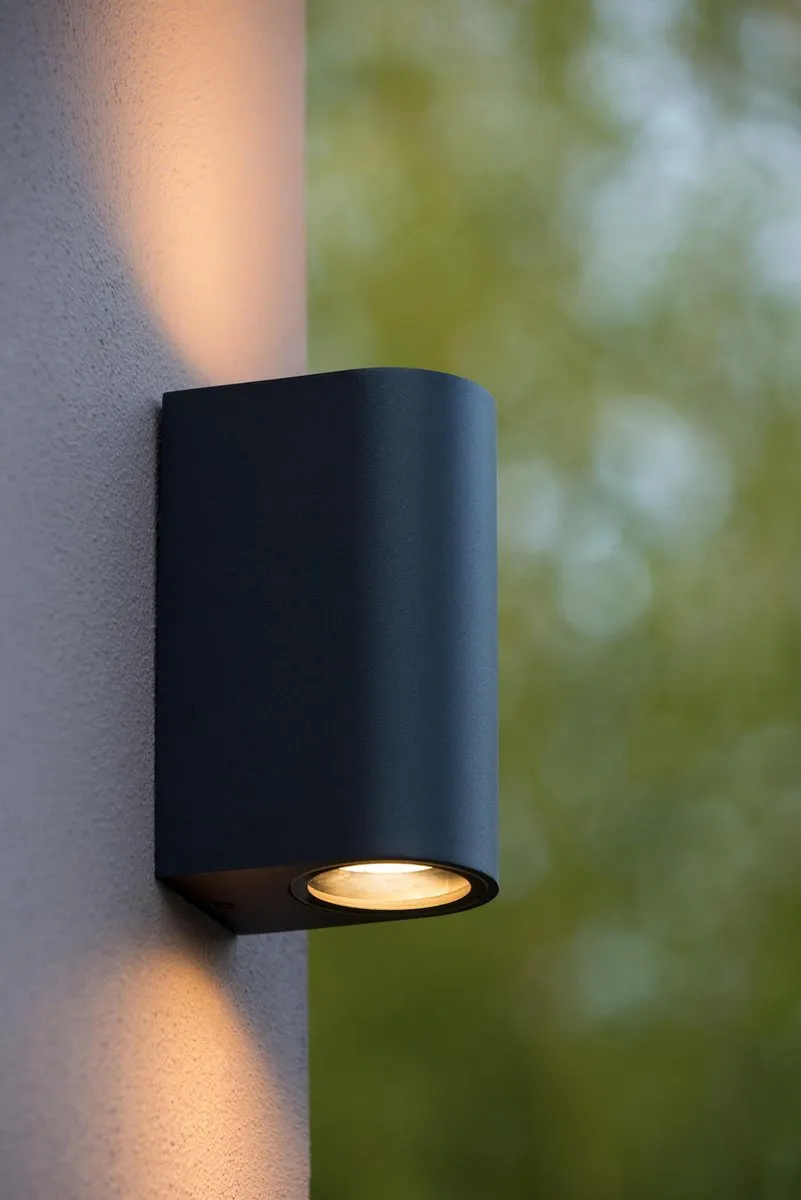 Lucide Boogy Wandspot 2xGU10 - IP44 Zwart