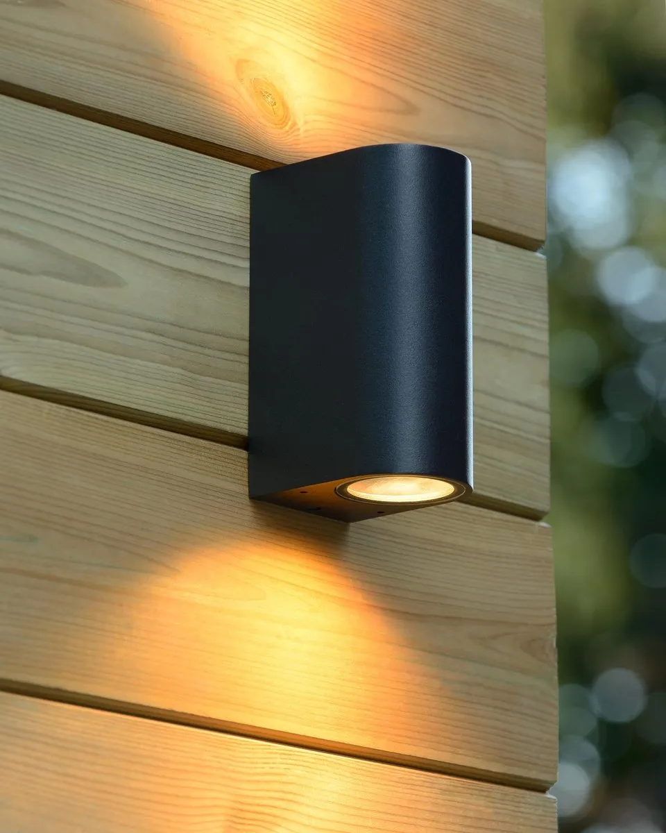Lucide Boogy Wandspot 2xGU10 - IP44 Zwart