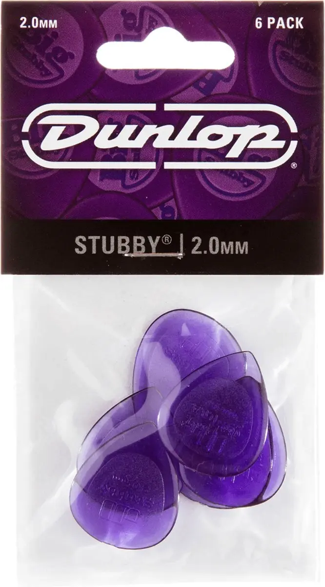 Dunlop 474P200 Stubby Jazz Plectrumset 2,00mm
