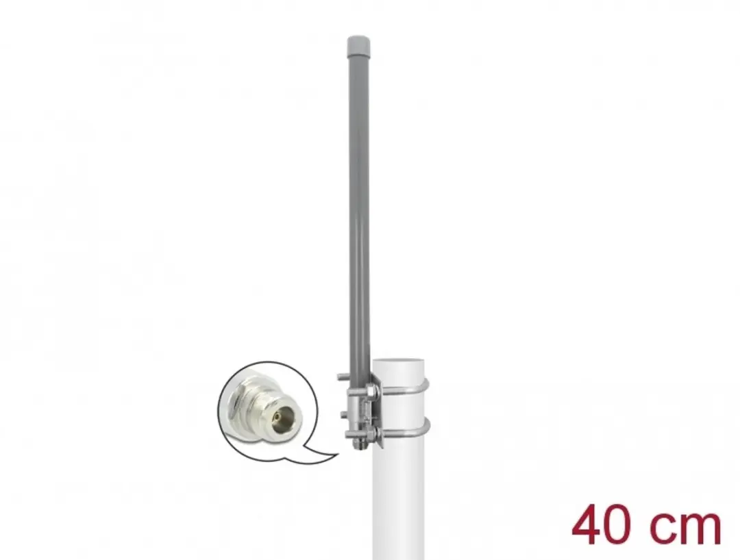 Delock 433 MHz Antenne N-Jack 2 dBi 40cm - Grijs