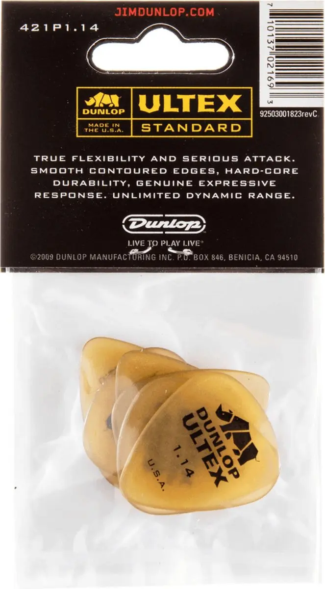 Dunlop Ultex 1.14 Plectrum - 6 Stuks