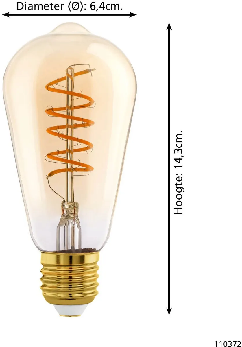 Eglo LED Lamp E27 - 8W - 806 Lumen - 2700K - Amber - afbeelding 6 van 6