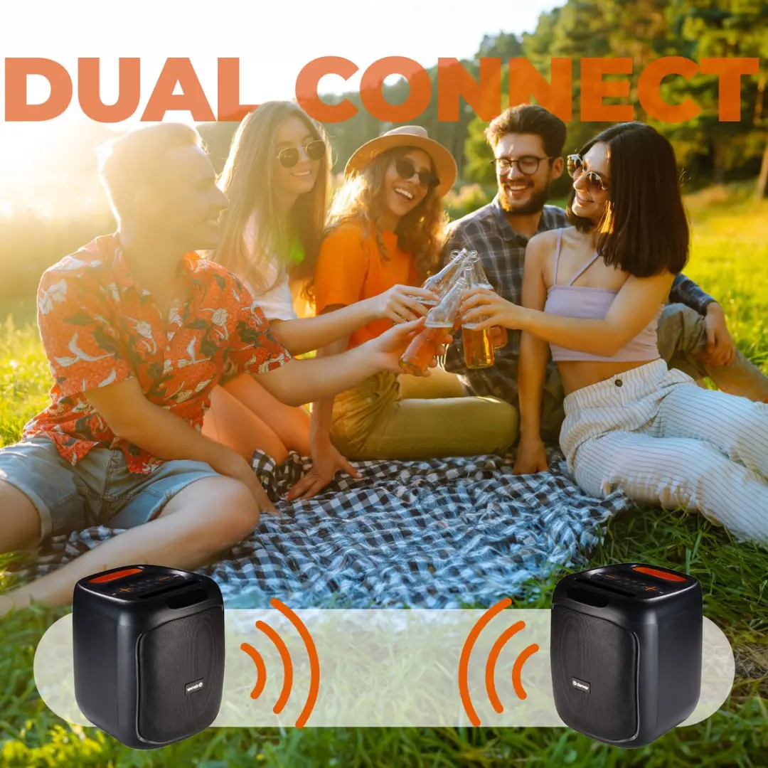 Denver BPS165 Partybox Bluetooth Speaker - 200W - Zwart - afbeelding 6 van 6