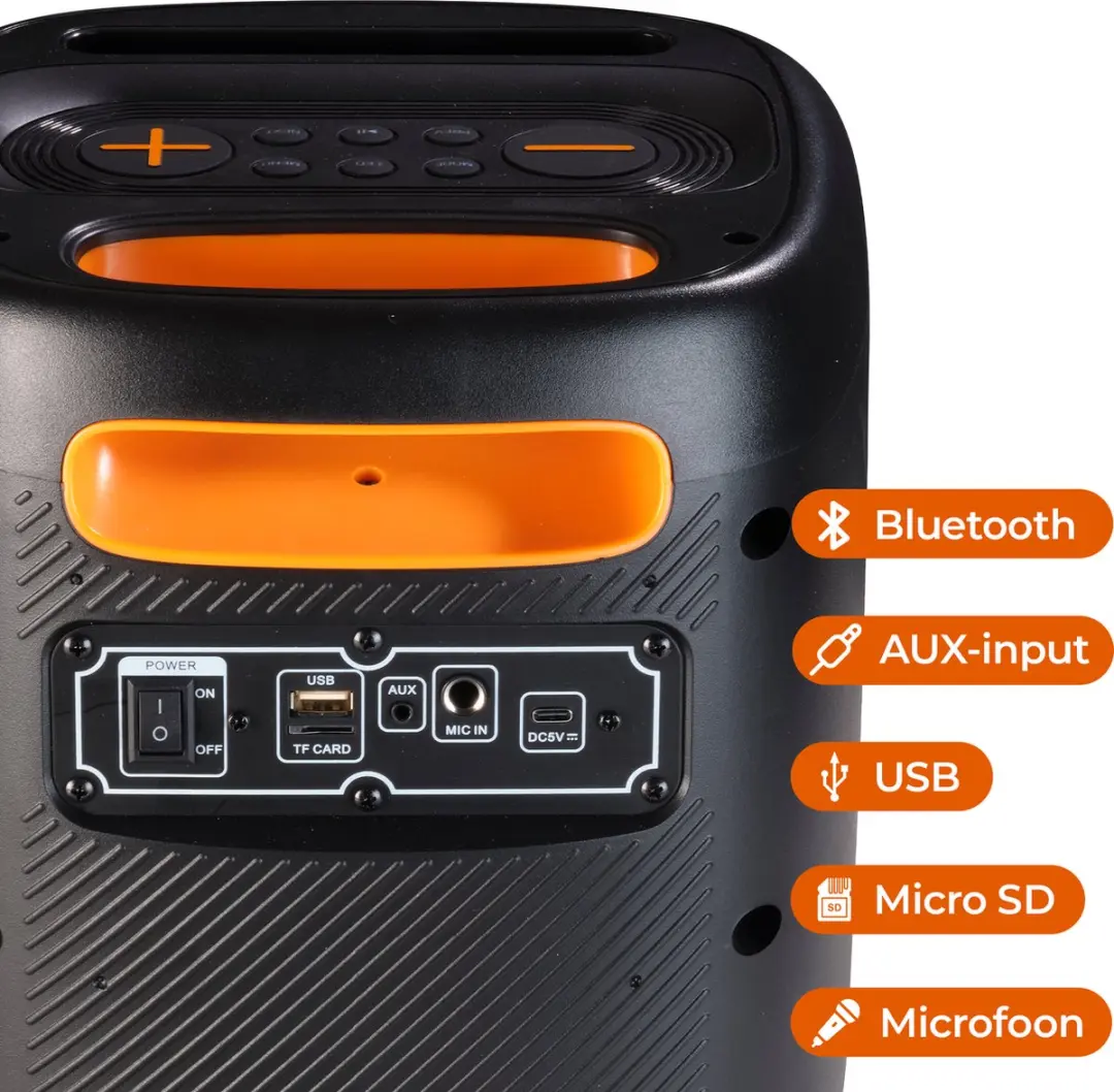 Denver BPS165 Partybox Bluetooth Speaker - 200W - Zwart