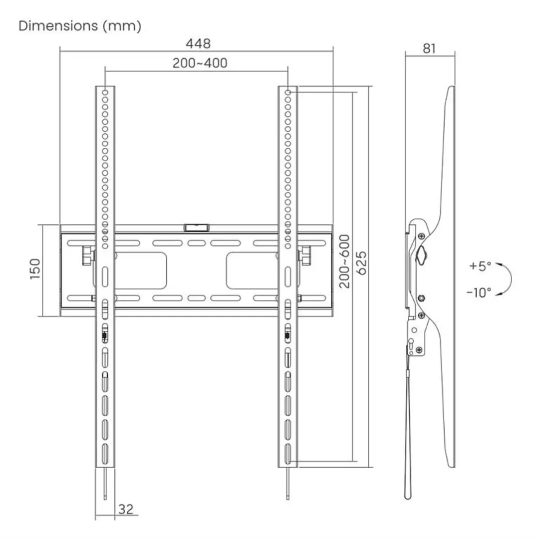Gembird WM-75T-03 TV Wandsteun Kantelbaar 37-75" - 75kg - Zwart