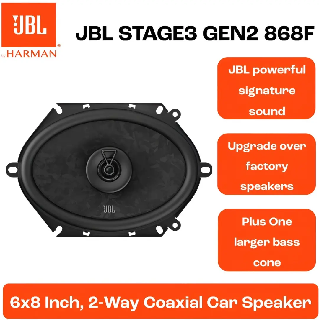 JBL Stage3 868F Autospeakers 560W - 2x 6x8" Coaxiaal - Zwart