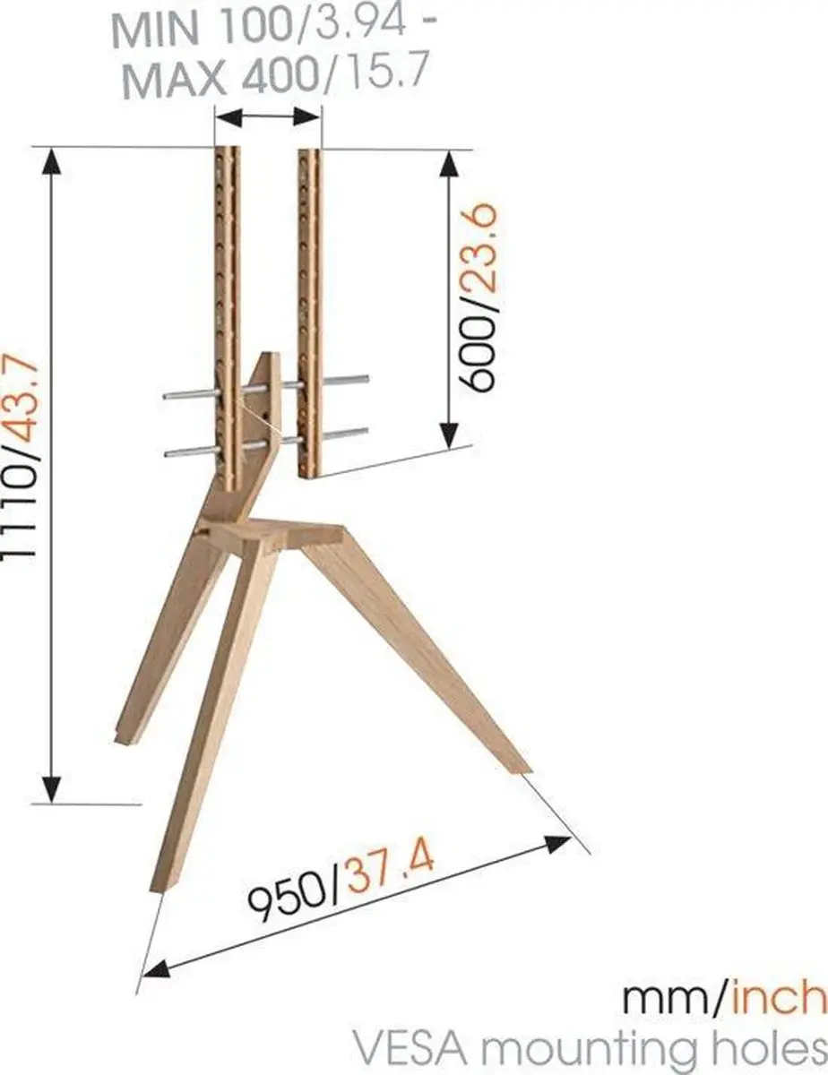 Vogel's NEXT OP1 TV-vloerstandaard 46-70" - Licht eikenhout