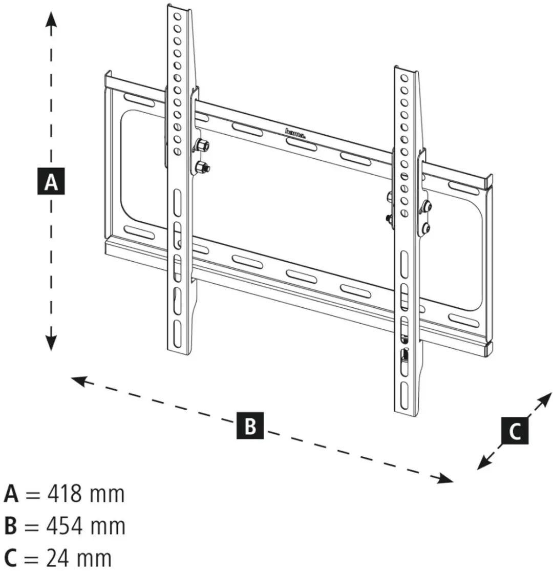 Hama TV Beugel Kantelbaar 32-75" - Max 35kg - VESA 400x400 - Zwart - afbeelding 3 van 6
