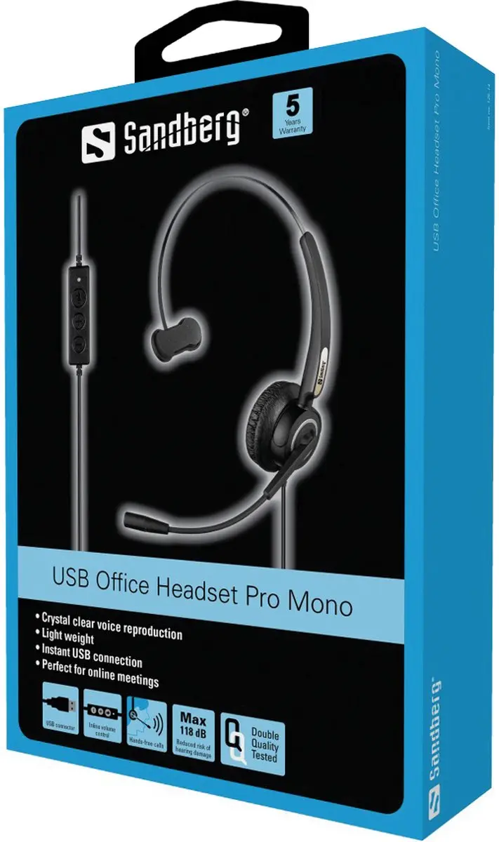 Sandberg USB Office Headset Pro Mono 126-14 - Zwart