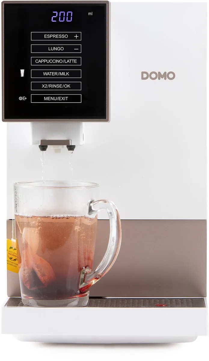 Domo DO742K Volautomatische Espressomachine - 4 Koffiesoorten - 19 Bar - Wit