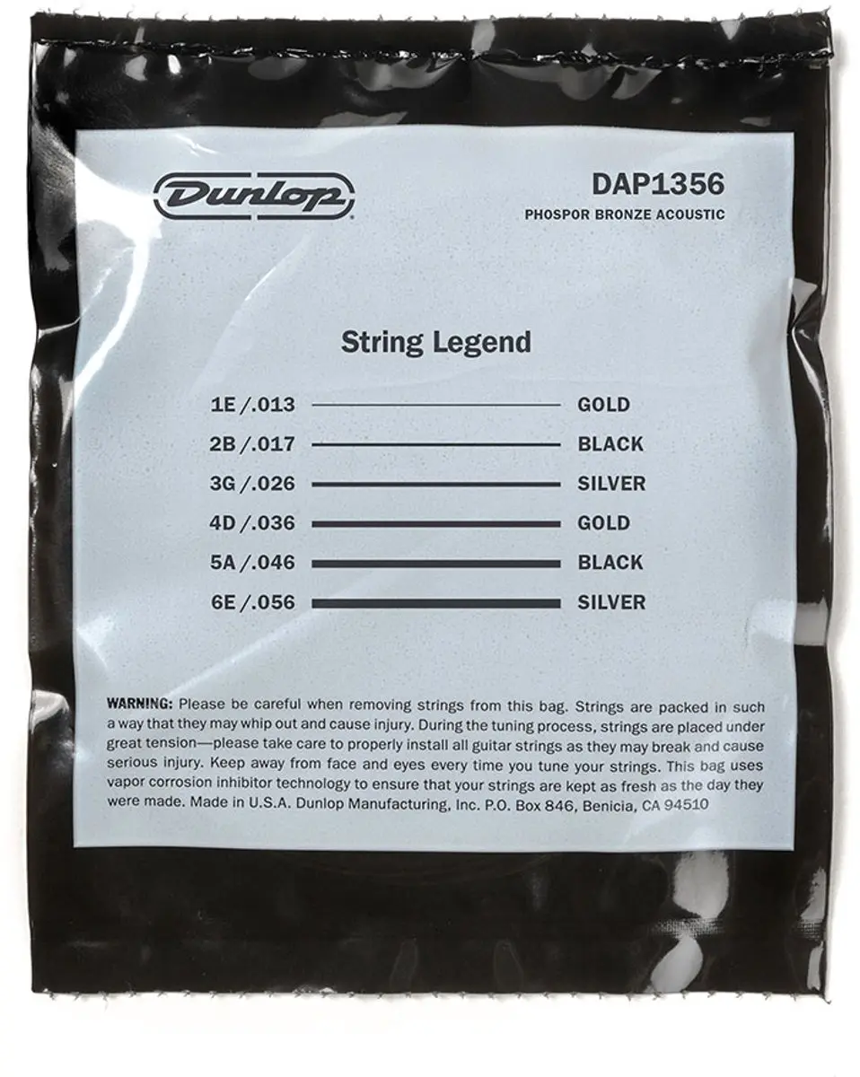 Dunlop DAP1356 Phosphor Bronze Medium Snarenset - 6 Stuks