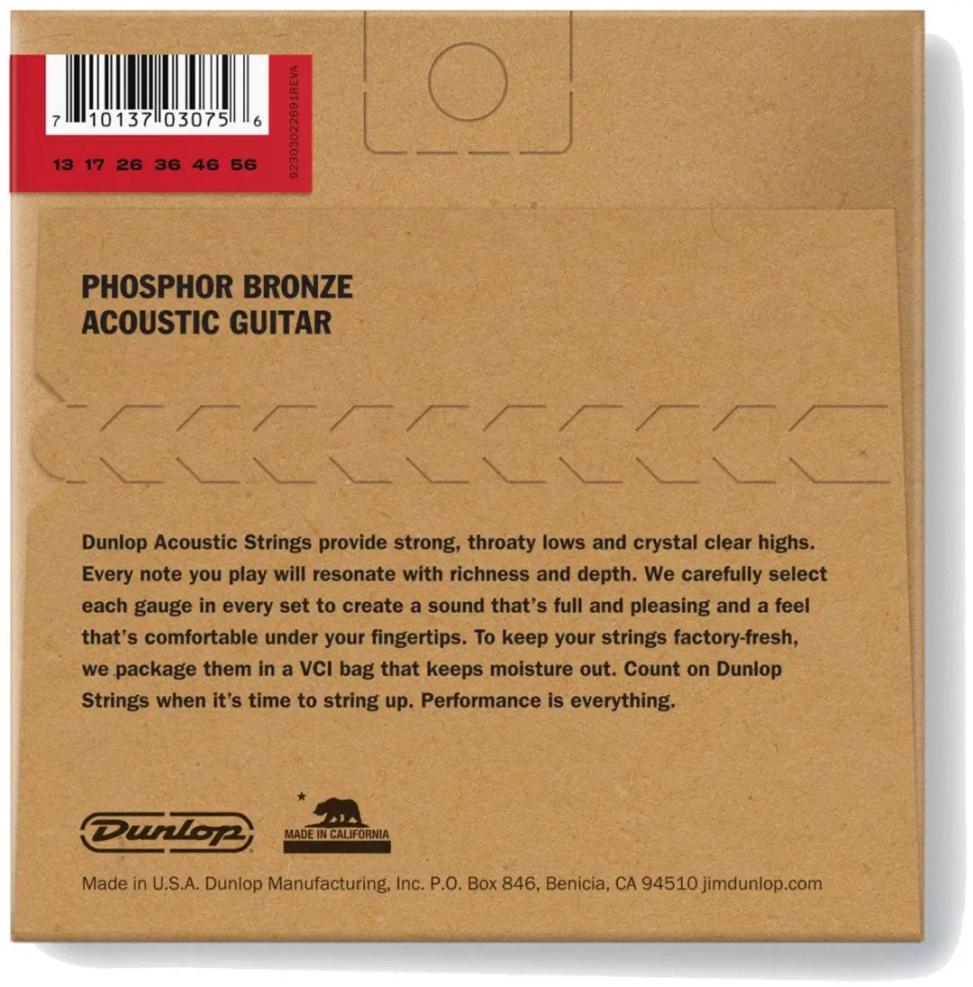 Dunlop DAP1356 Phosphor Bronze Medium Snarenset - 6 Stuks