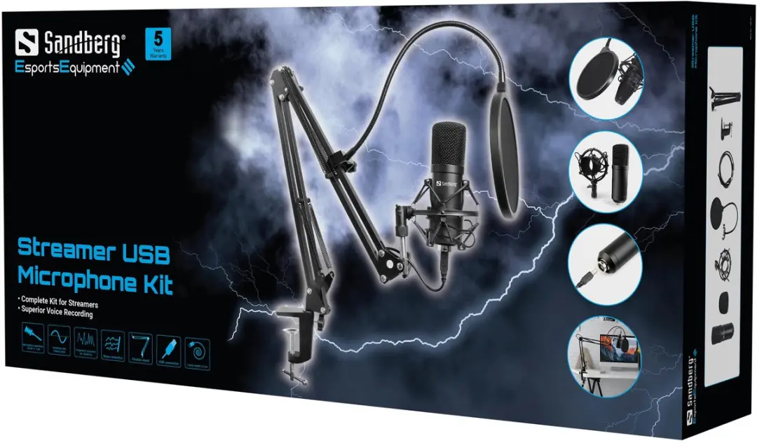 Sandberg 126-07 Streamer USB Microfoon - Zwart