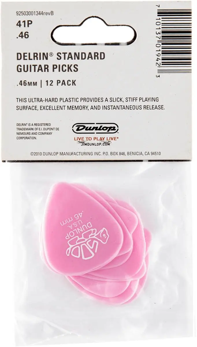 Dunlop 41P46 Delrin Plectrum 0.46mm - 12 Stuks