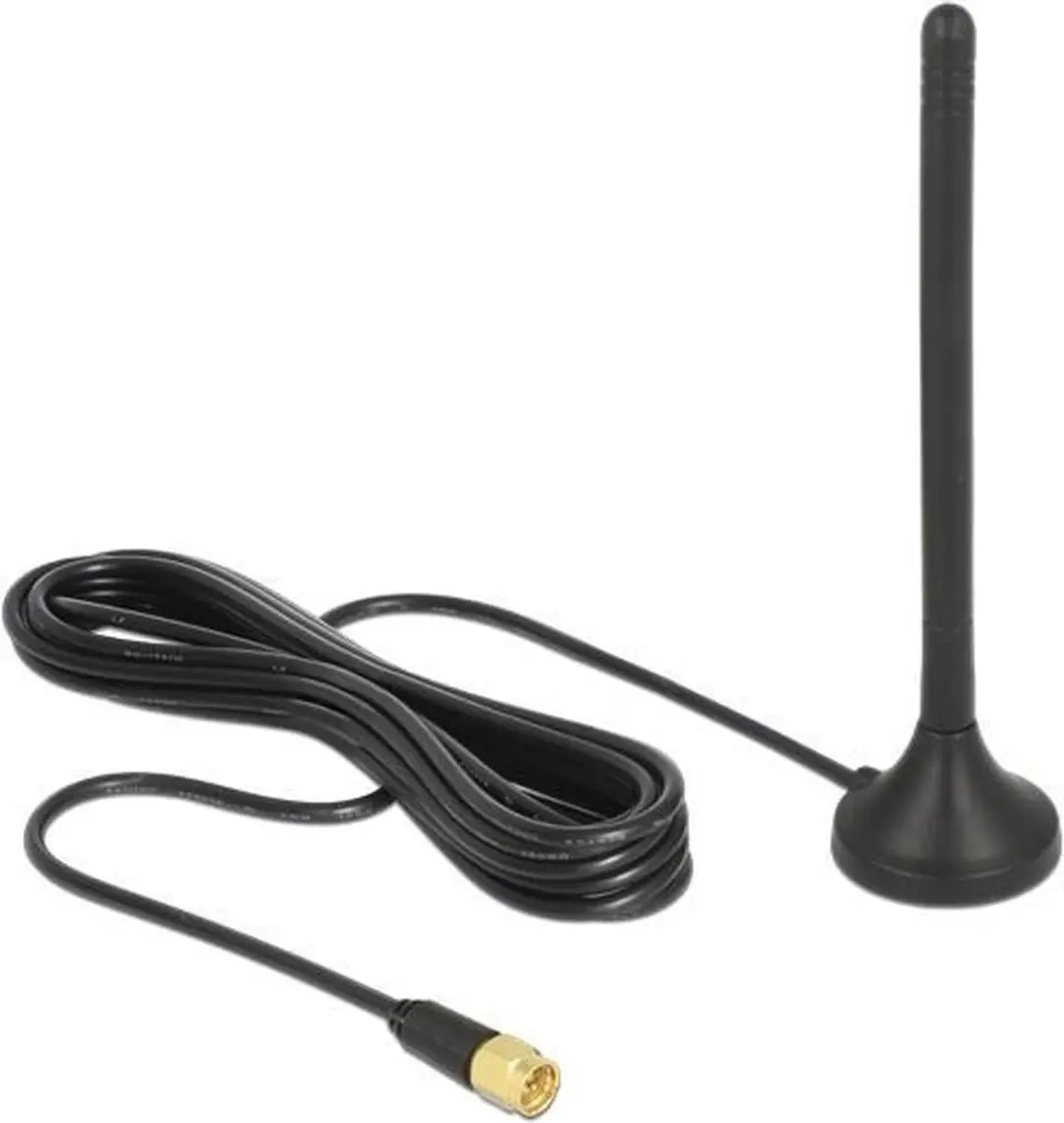 Delock GSM/UMTS/LTE Antenne SMA 2,5dBi - Magnetisch - 3m RG-174 - Zwart