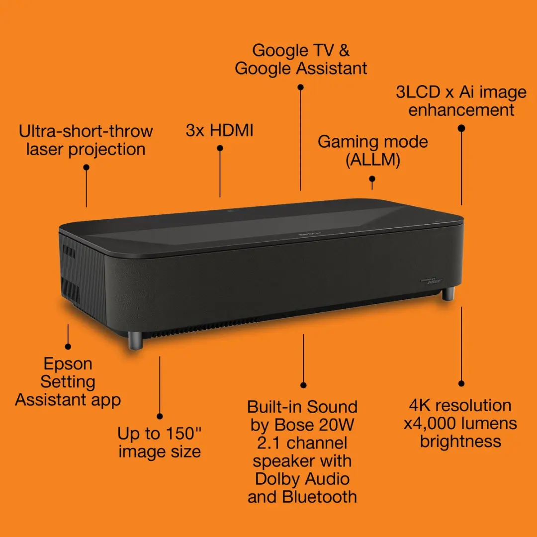 Epson LifeStudio Grand Plus EH-LS970 Beamer - Metallic Zwart