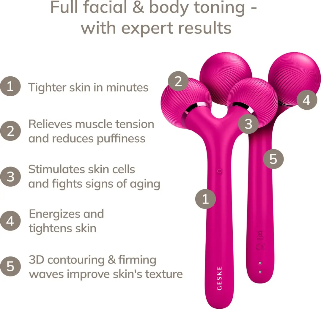 GESKE SmartAppGuided Sonic Facial & Body Roller GK000041MG01 - Magenta