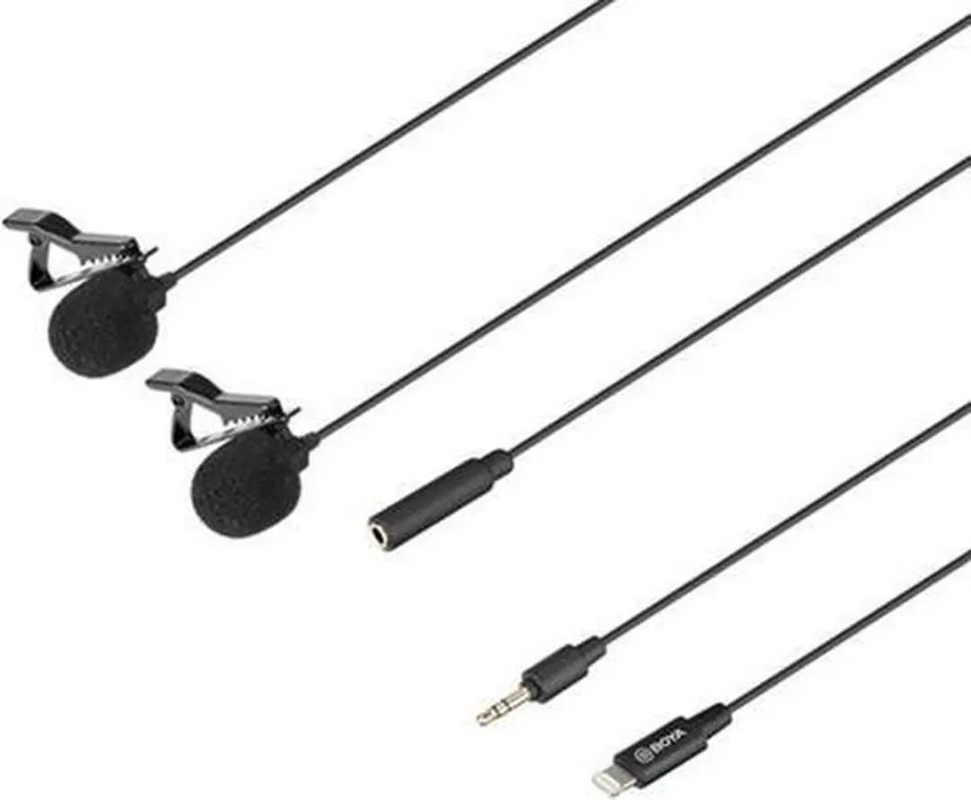 Boya BY-M2D Duo Lavalier Microfoon - iOS/Zwart