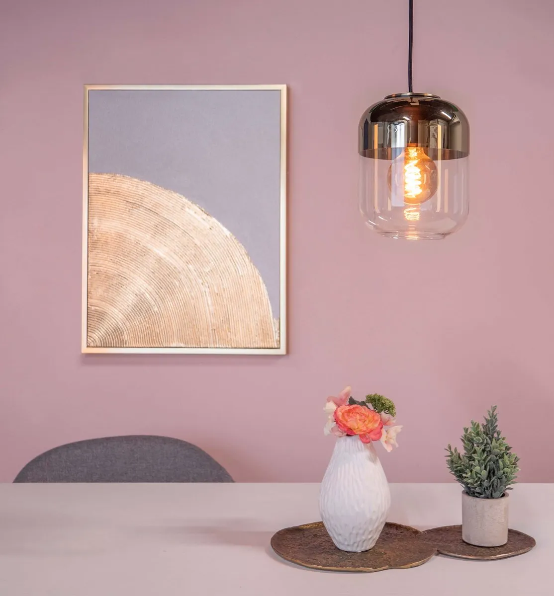 Eglo Maryvilla Hanglamp E27 - Ø17cm - Goud/Zwart - afbeelding 6 van 6