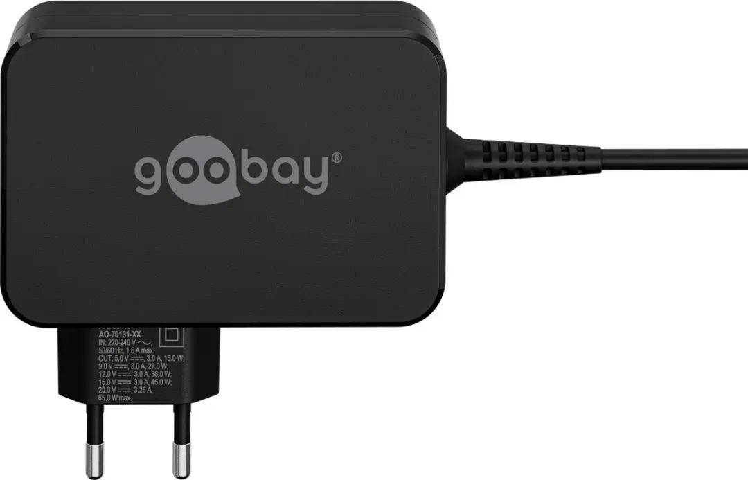 Goobay 65420 Laptop Oplader - 65W Zwart