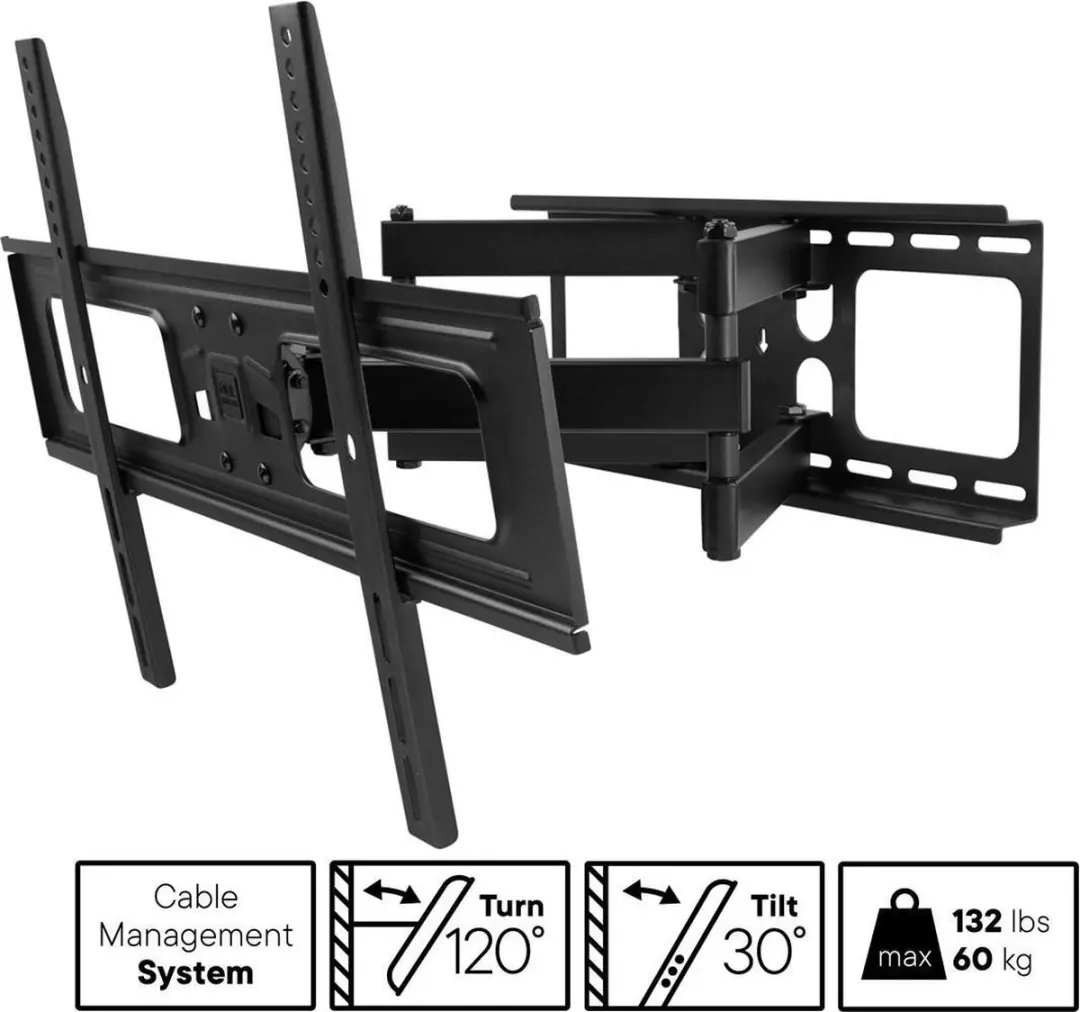 One For All WM4661 VESA Muurbeugel - Draai- en kantelbaar - 90 inch - Zwart