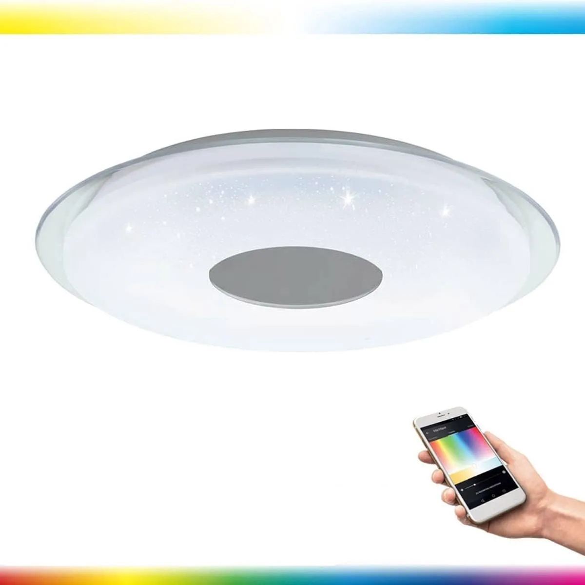 Eglo Crosslink LANCIANO-C LED Plafondlamp - 56cm Wit - afbeelding 6 van 6