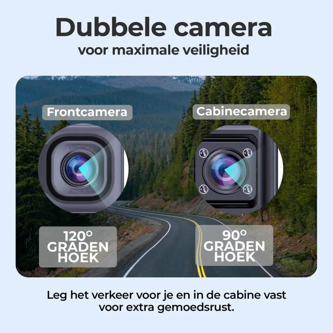 Denver Dual Cam CCT2500 Dashcam - Full HD 120° - Voor- en Cabin Camera - Zwart
