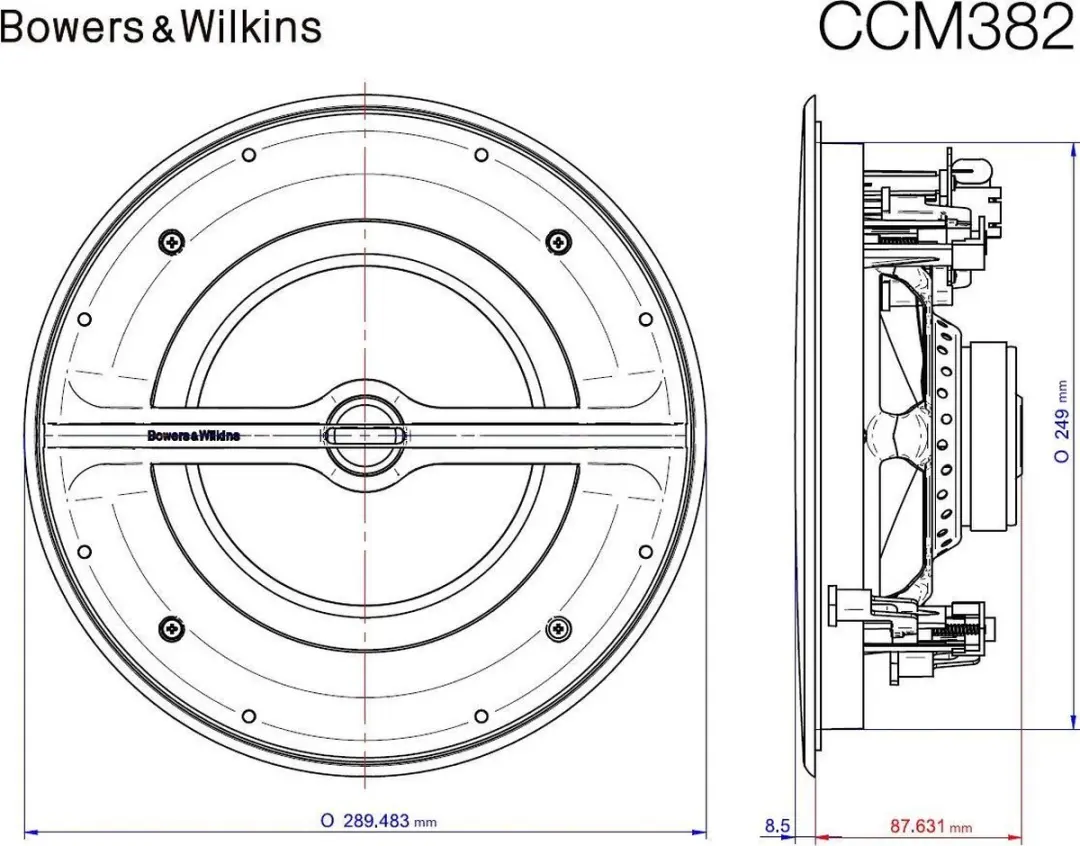 Bowers & Wilkins CCM382 Inbouw Plafondspeaker - Wit