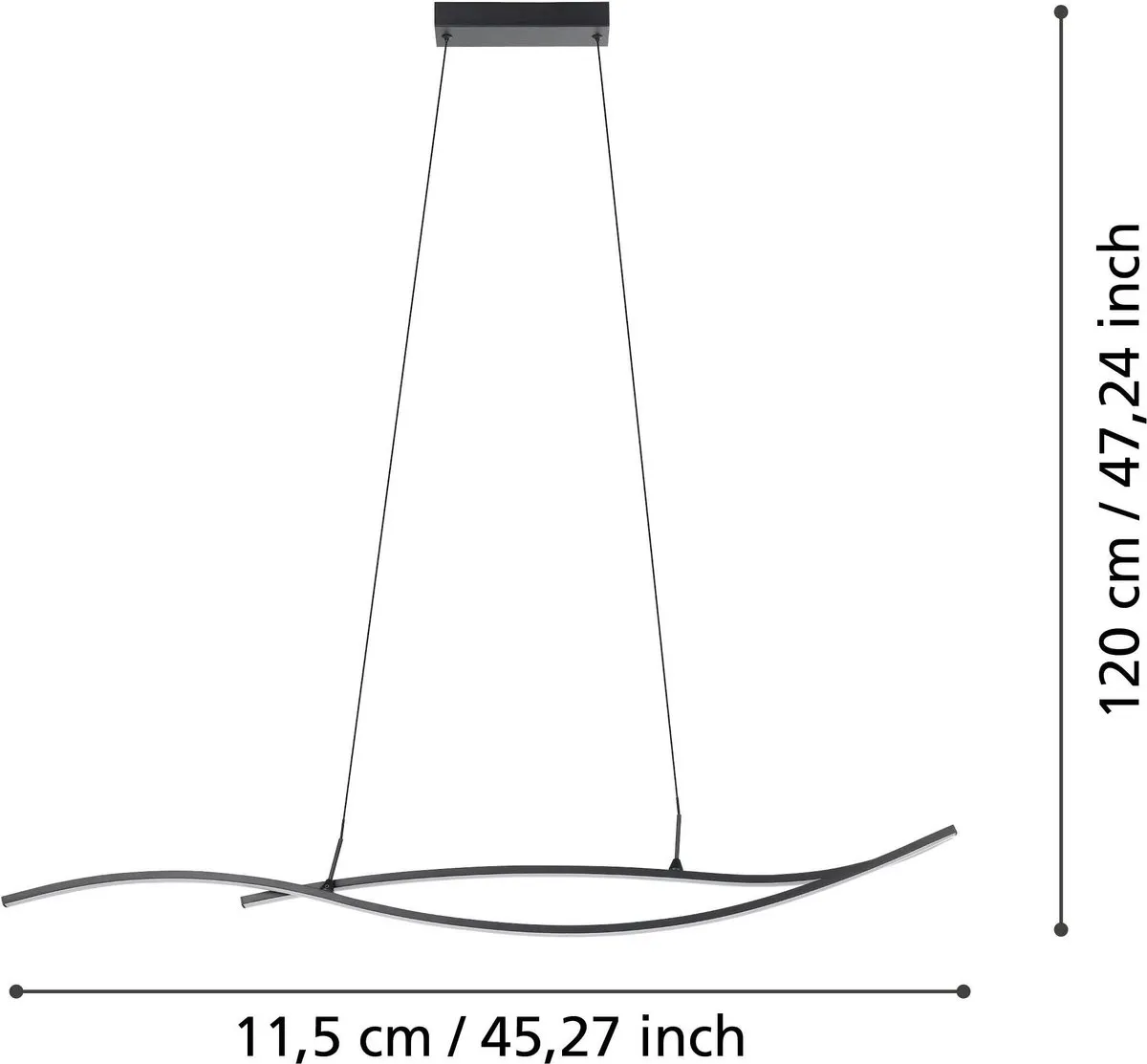 Eglo Grisolia Hanglamp 140cm - Zwart/Wit