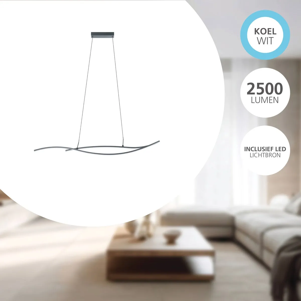 Eglo Grisolia Hanglamp 140cm - Zwart/Wit