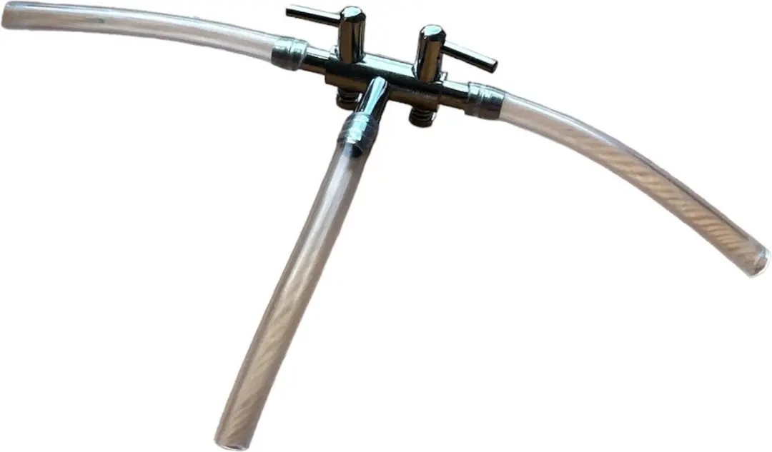 Flamingo Luchtslang Kraan T-stuk 2-kranen Metaal - 4 Stuks