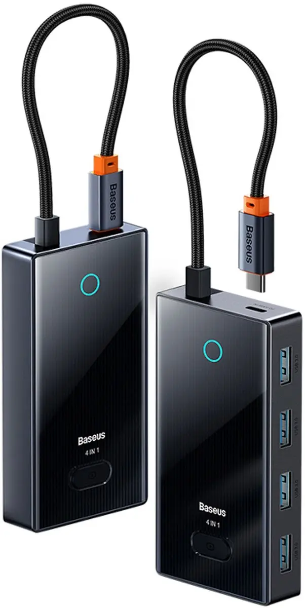 Baseus PioneerJoy USB-C Hub - 4x USB-A 3.0 - Grijs - afbeelding 6 van 6