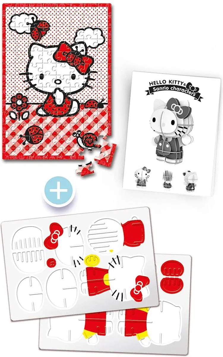 Clementoni Hello Kitty 3D Puzzel 104 Stuks - 23,5x33,5cm - Multicolor