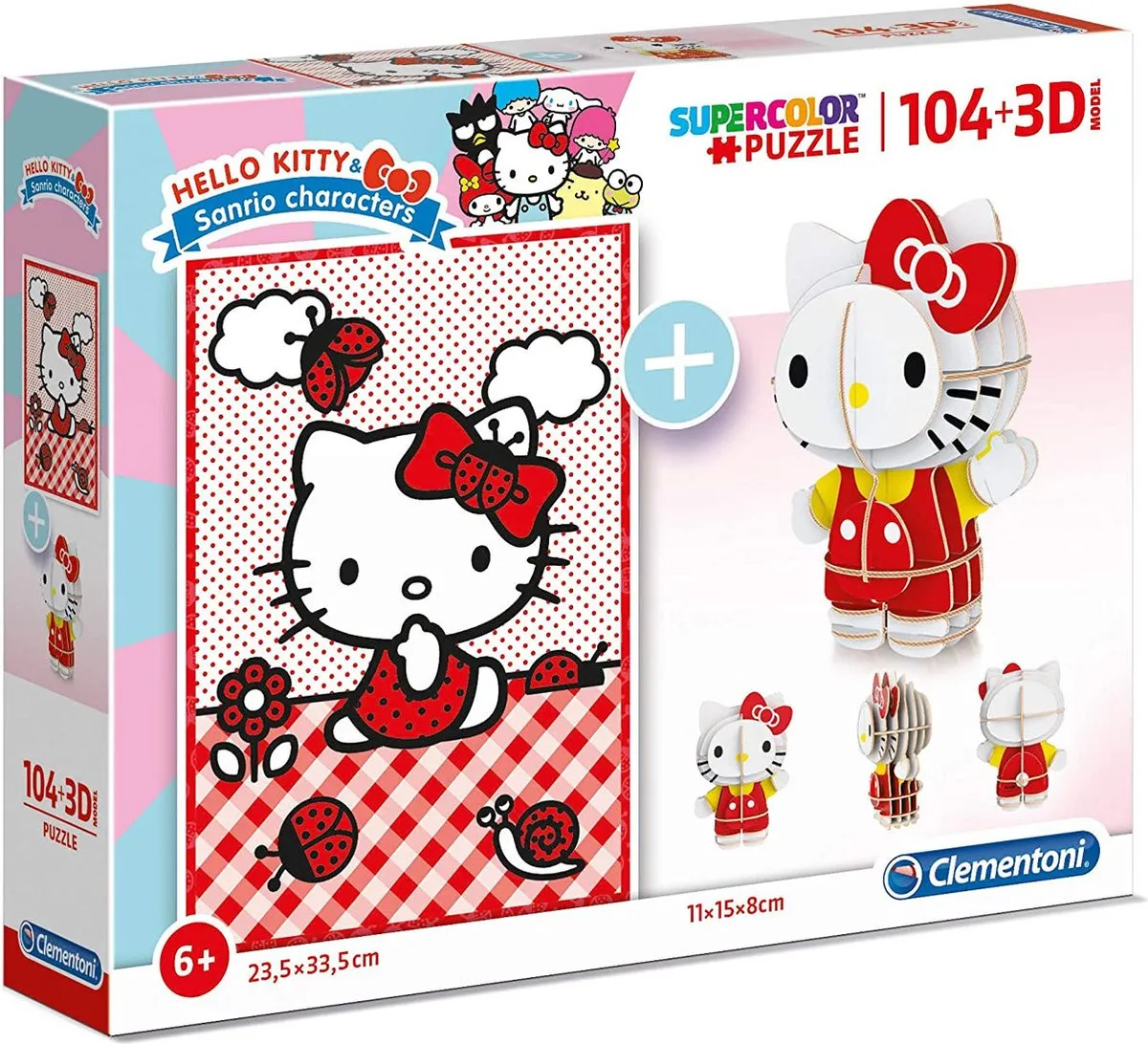 Clementoni Hello Kitty 3D Puzzel 104 Stuks