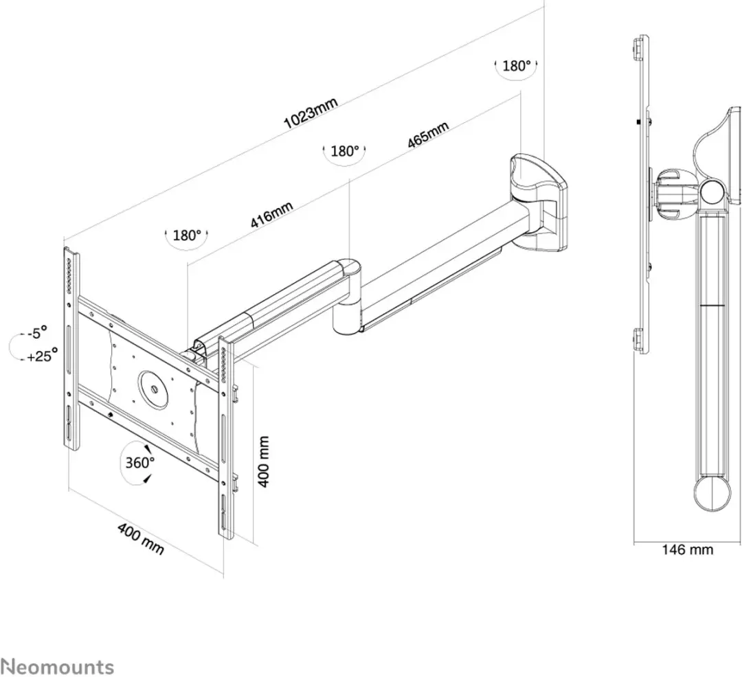 Neomounts FPMA-HAW050 Medische TV-beugel 10-40" - Wit
